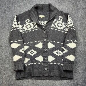 Idyllwind Sweater Womens Large Gray Aztec Cardigan Shawl Collar Knit Western‎